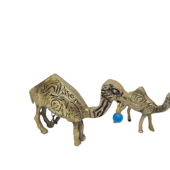 Vintage Brass Camels Donkey Tabletop Trinkets Desert Decorative Figures - Picture 5 of 7